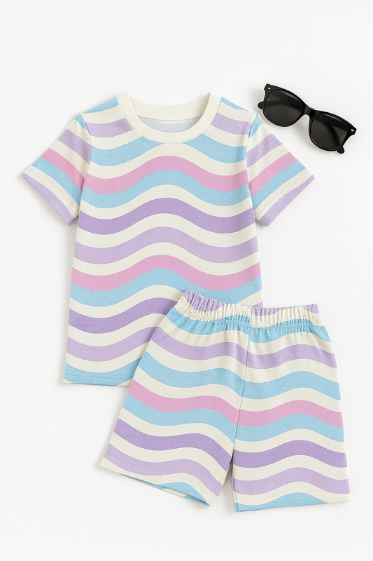 Sky Wave Printed Cordset For Boys