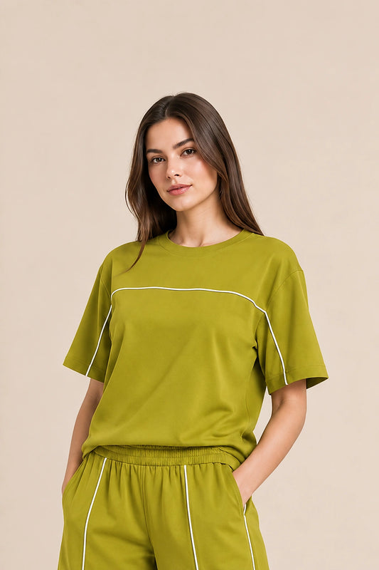 Women’s Olive Green Co-ord Set | Premium Relaxed Fit Lounge Wear