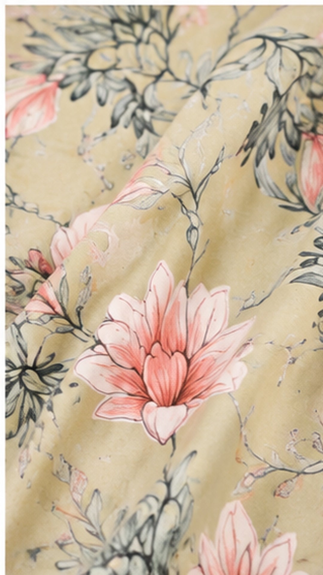 Girls Floral Fit & Flare Dress – Sage Green with Pink Blossoms