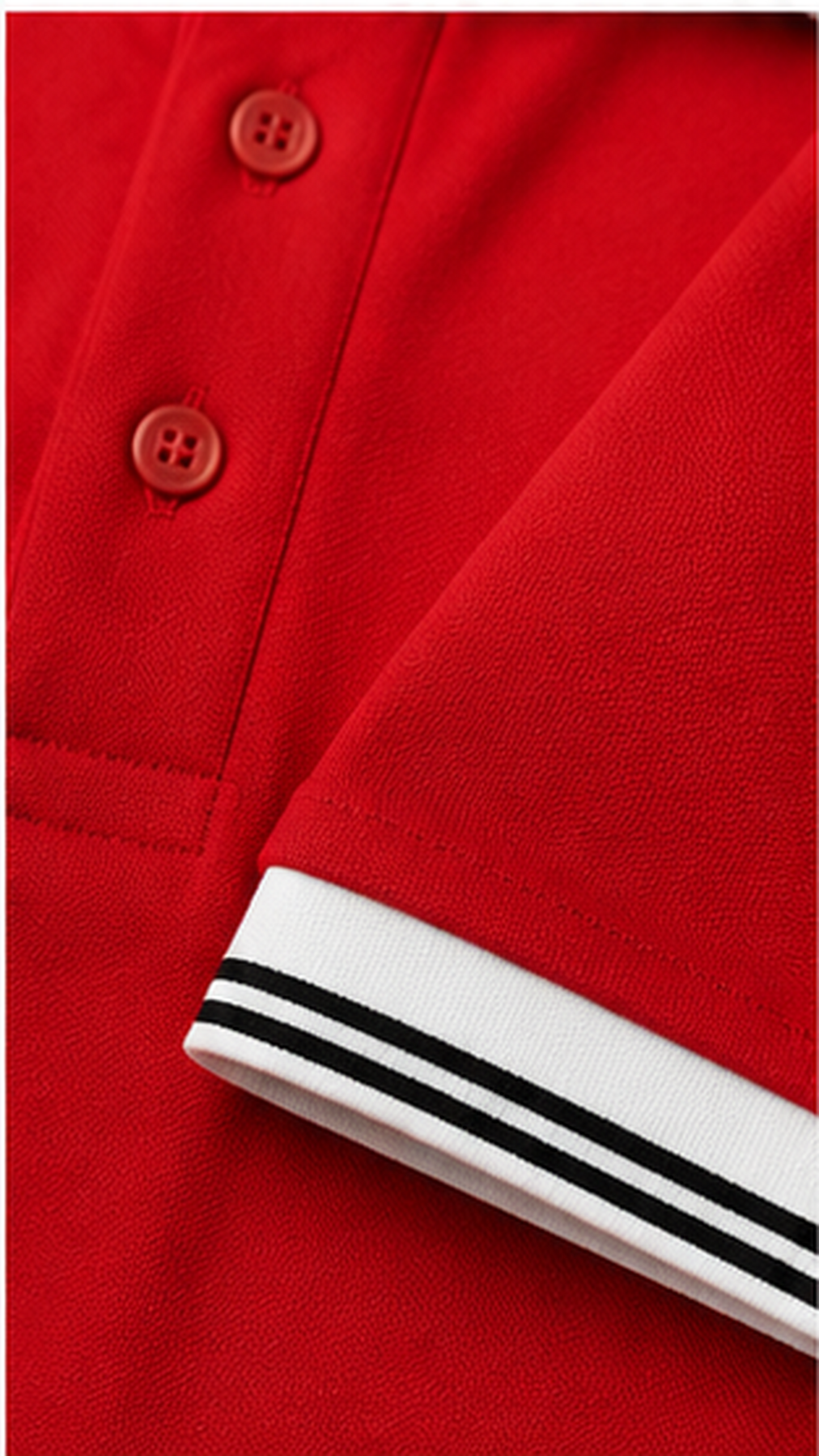 Men’s Premium Red Polo T-Shirt with White Contrast Collar & Sleeve Stripes