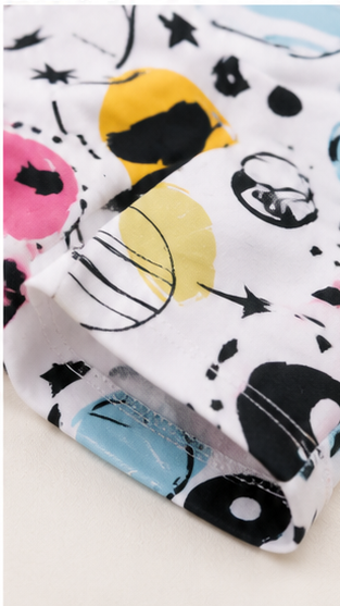 Abstract Space Print Kids Co-Ord Set – Stylish Planet Graphic T-Shirt & Shorts for Girls