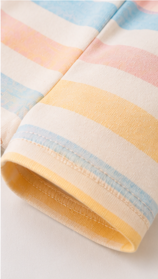Pastel Stripe Kids Co-Ord Set – Soft Cotton T-Shirt & Shorts Summer Outfit for Boys & Girls