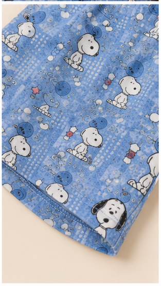 Blue Cartoon Dog Kids Co-Ord Set – Cute Character Print T-Shirt & Shorts for Girls