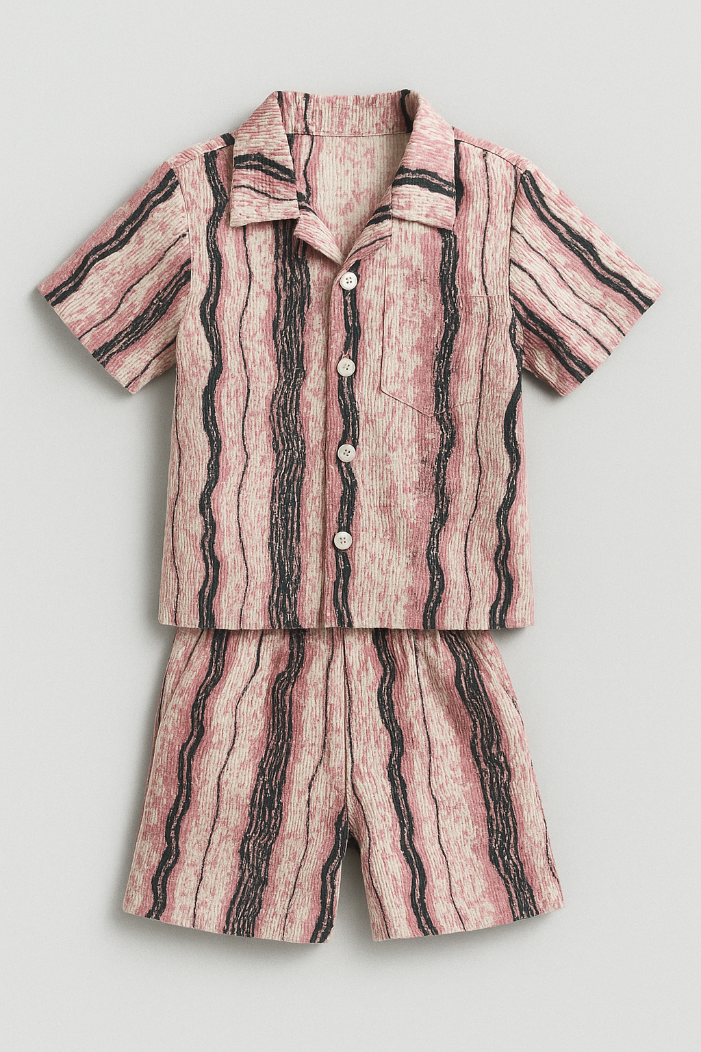 Wavy Woodgrain Premium Cordset For Girls