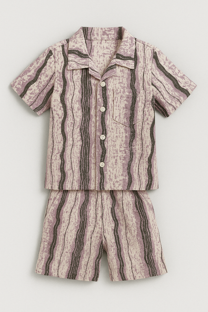 Wavy Woodgrain Premium Cordset For Girls