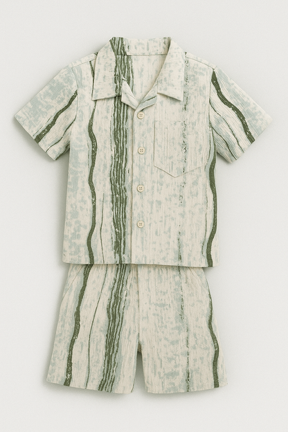 Wavy Woodgrain Premium Cordset For Girls