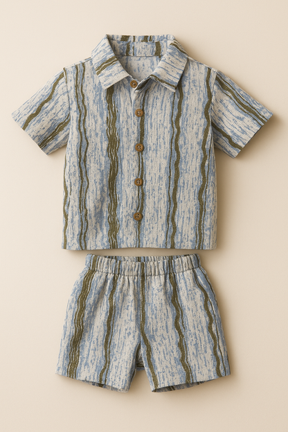 Wavy Woodgrain Premium Cordset For Girls