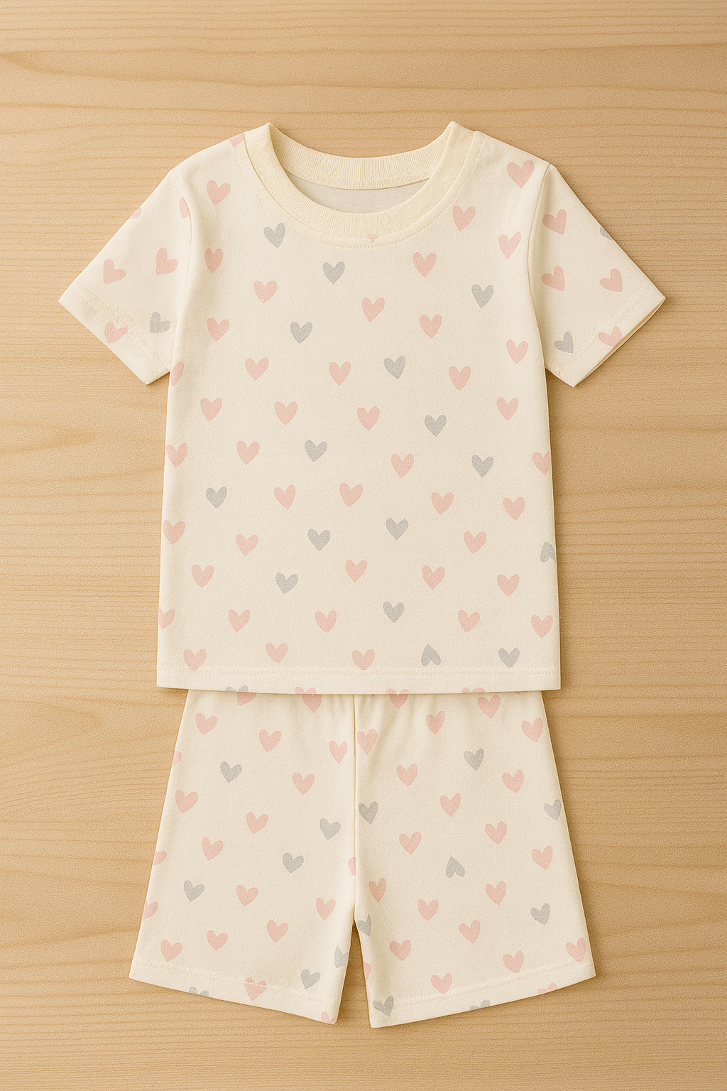 Soft Pastel Heart Printed Cordset For Boys