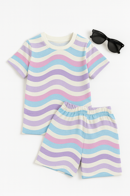 Sky Wave Printed Cordset For Boys