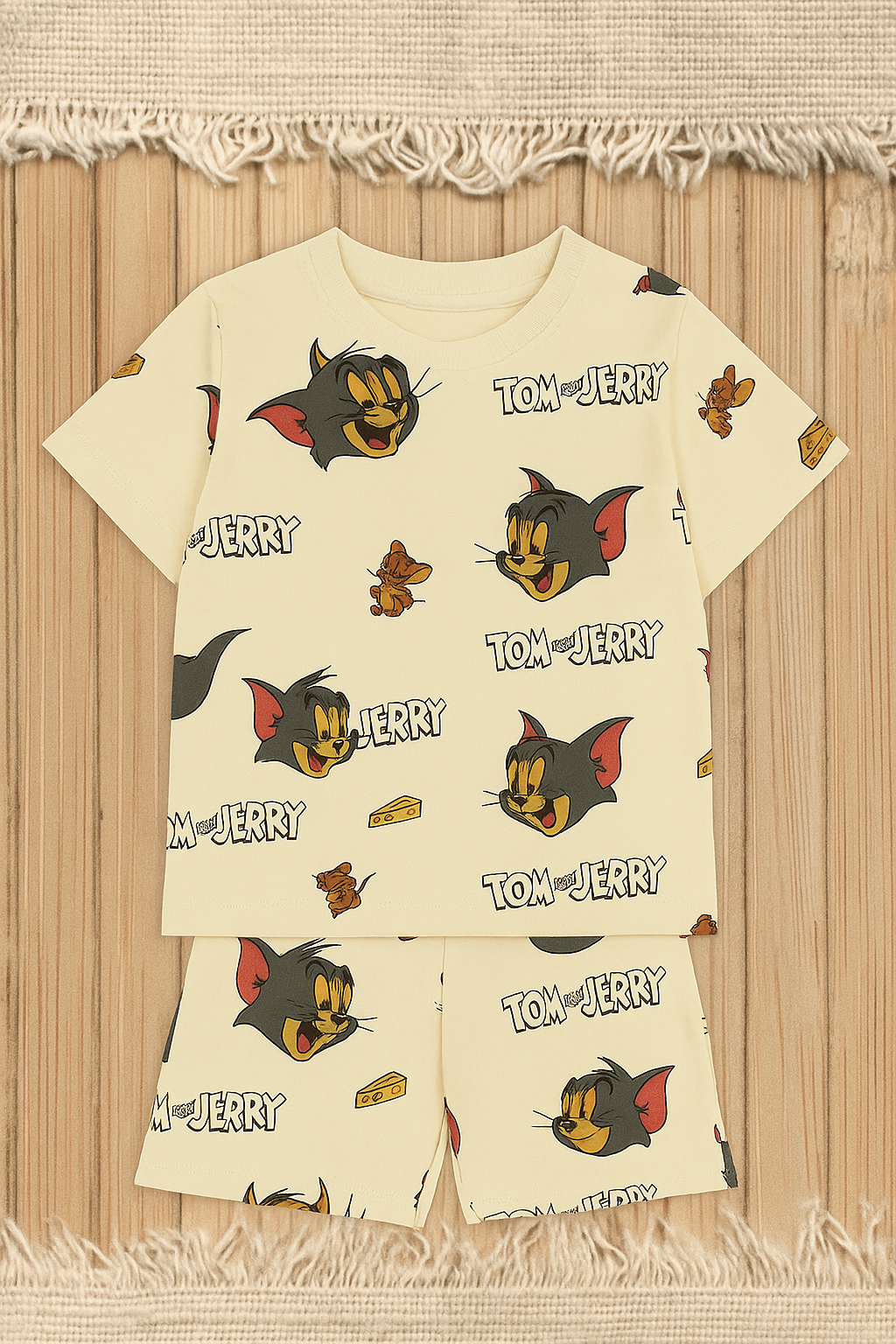 Tom & Jerry Cartoon Printed Cordset For Girls