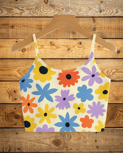 Vibrant Floral Print Crop Cami Top – Fresh, Fun & Trendy