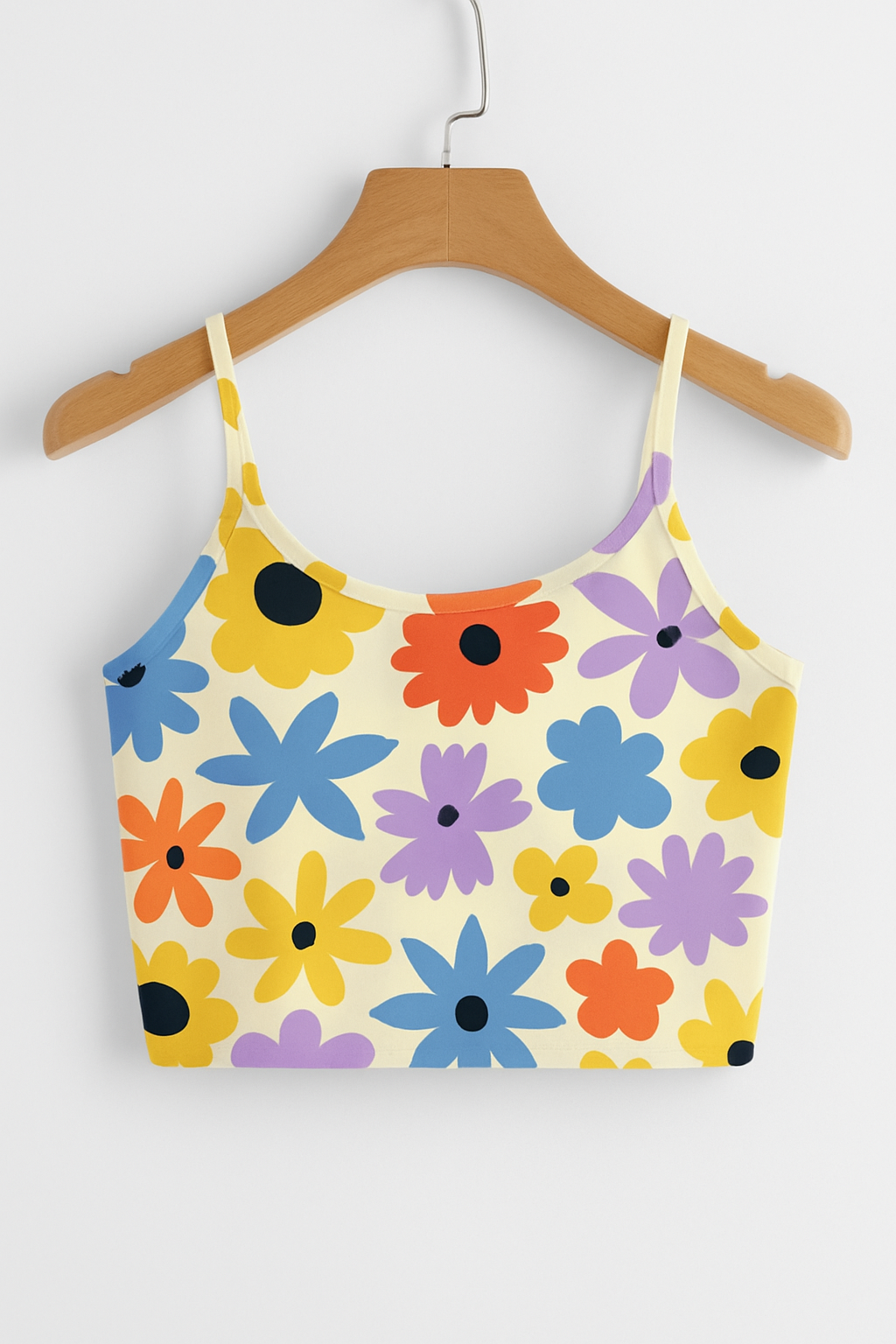 Vibrant Floral Print Crop Cami Top – Fresh, Fun & Trendy