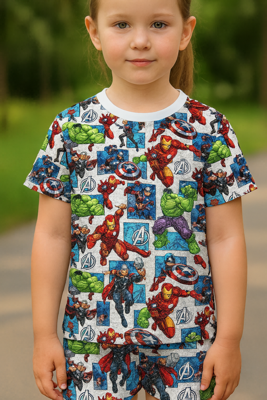 Power League Collection | Vibrant Superhero Print Cord Set | Soft & Breathable Cotton Wear for