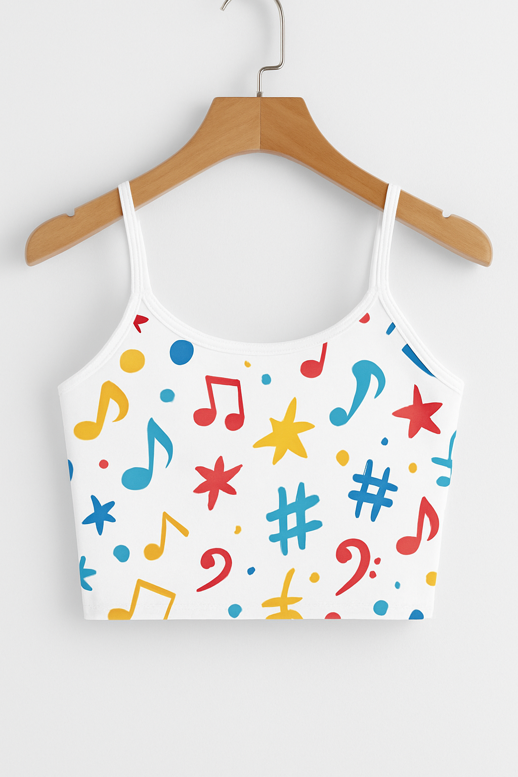 Musical Notes Print Crop Cami Top – Fun, Trendy & Youthful