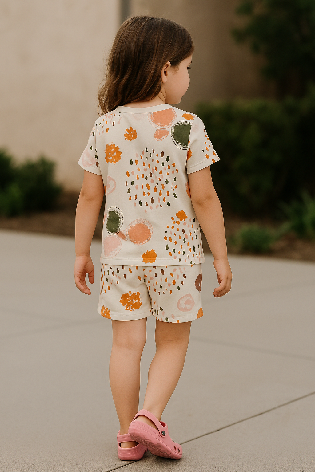 Bubble Pop Cord Set | Colorful Circle Print Cotton T-shirt & Shorts | Summer Outfit For Girls