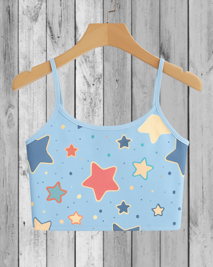 Star Print Crop Cami Top – Cute, Colorful & Trendy