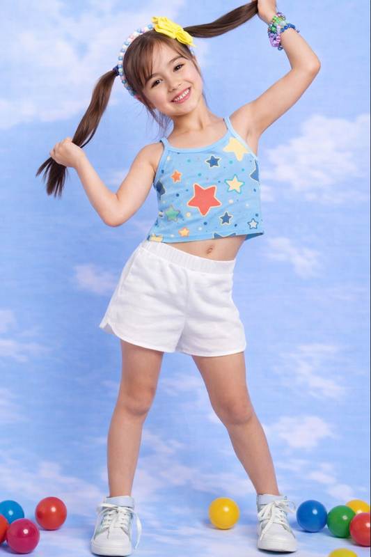 Star Print Crop Cami Top – Cute, Colorful & Trendy