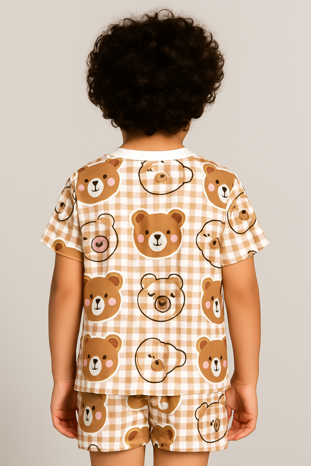 Kids Teddy Bear print set, kids co-ord summer outfit, polycotton kids nightwear, boys & girls teddy set, cute kids clothing, kids shorts and t-shirt set
