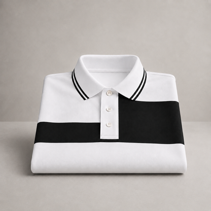 Horcun Men's White Color Block Polo T-Shirt | Premium Casual Polo