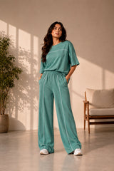 Women’s Sage Green Co-ord Set | Premium Relaxed Fit Lounge Wear