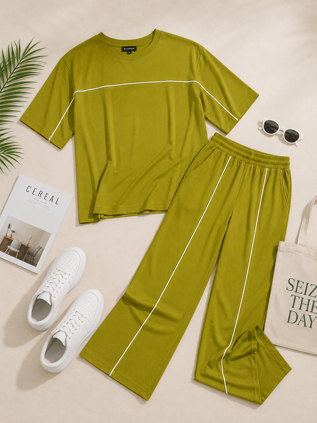 Women’s Olive Green Co-ord Set | Premium Relaxed Fit Lounge Wear