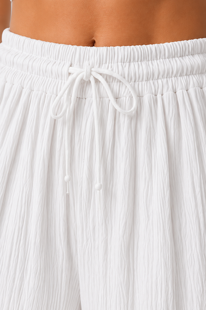 White Wide Leg Lounge Pants  | Casual Summer Outfit for Women