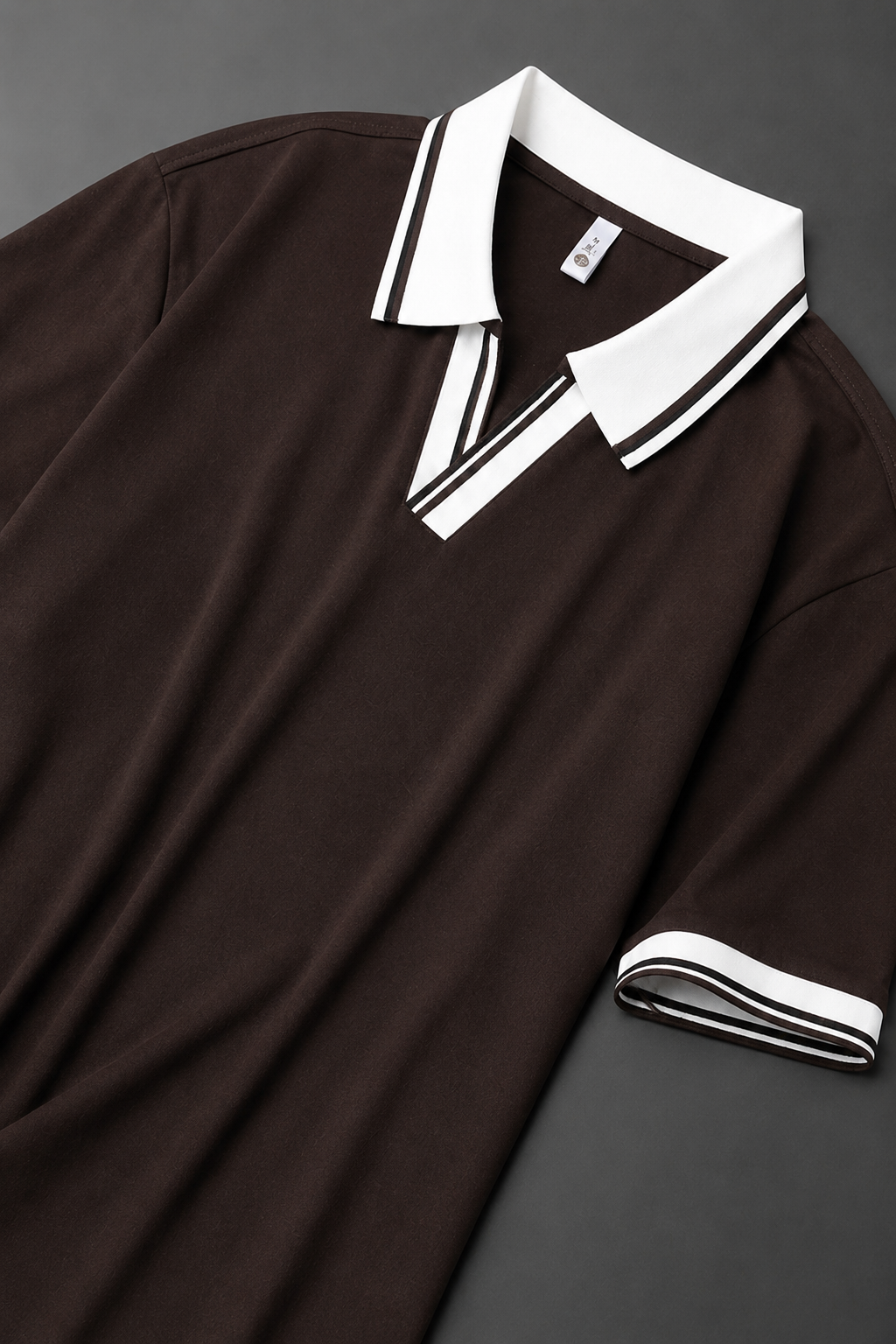 Horcun Men’s Espresso Brown Contrast Collar Polo T-Shirt | Premium Polo