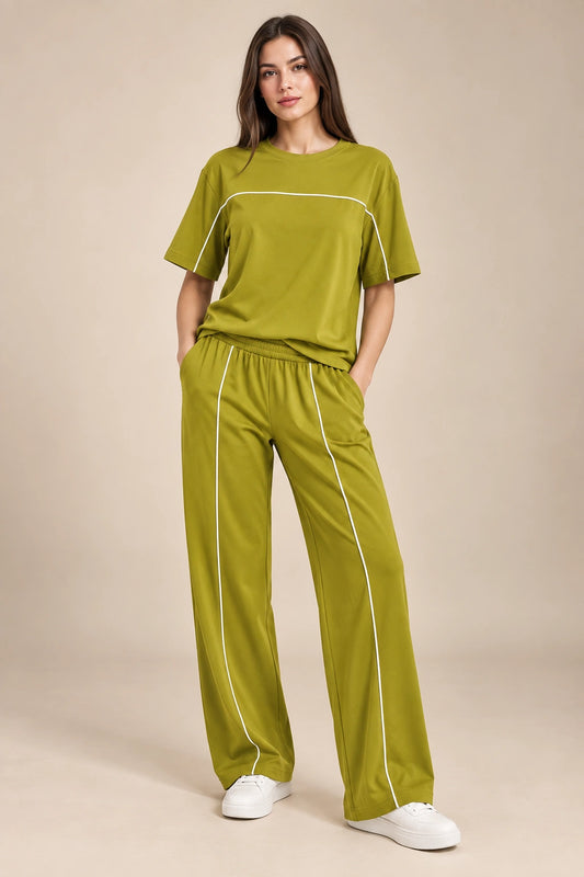 Women’s Olive Green Co-ord Set | Premium Relaxed Fit Lounge Wear