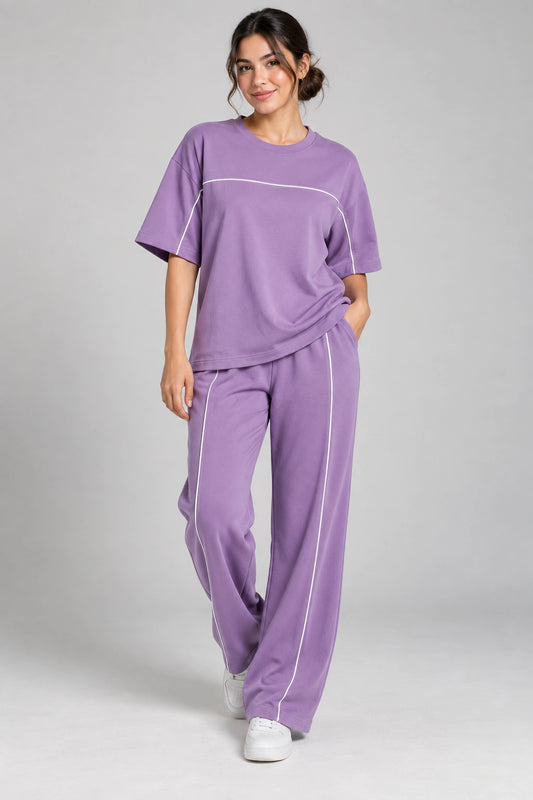 Women’s Lavender Co-ord Set | Premium Relaxed Fit Lounge Wear