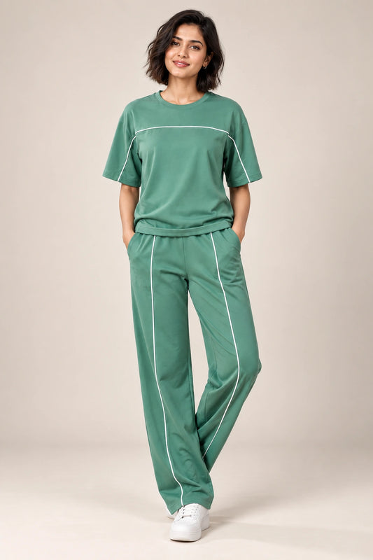 Women’s Sage Green Co-ord Set | Premium Relaxed Fit Lounge Wear