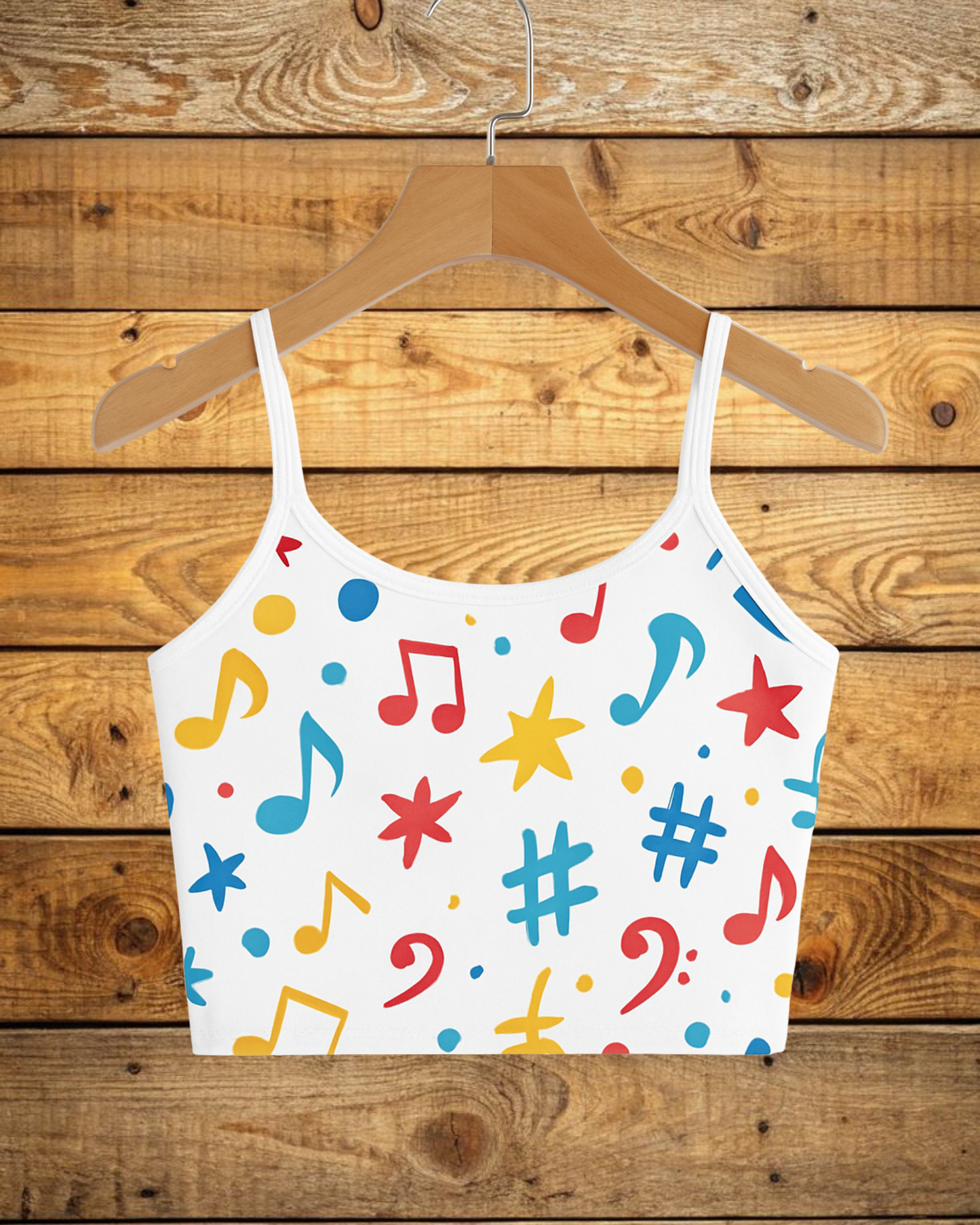 Musical Notes Print Crop Cami Top – Fun, Trendy & Youthful