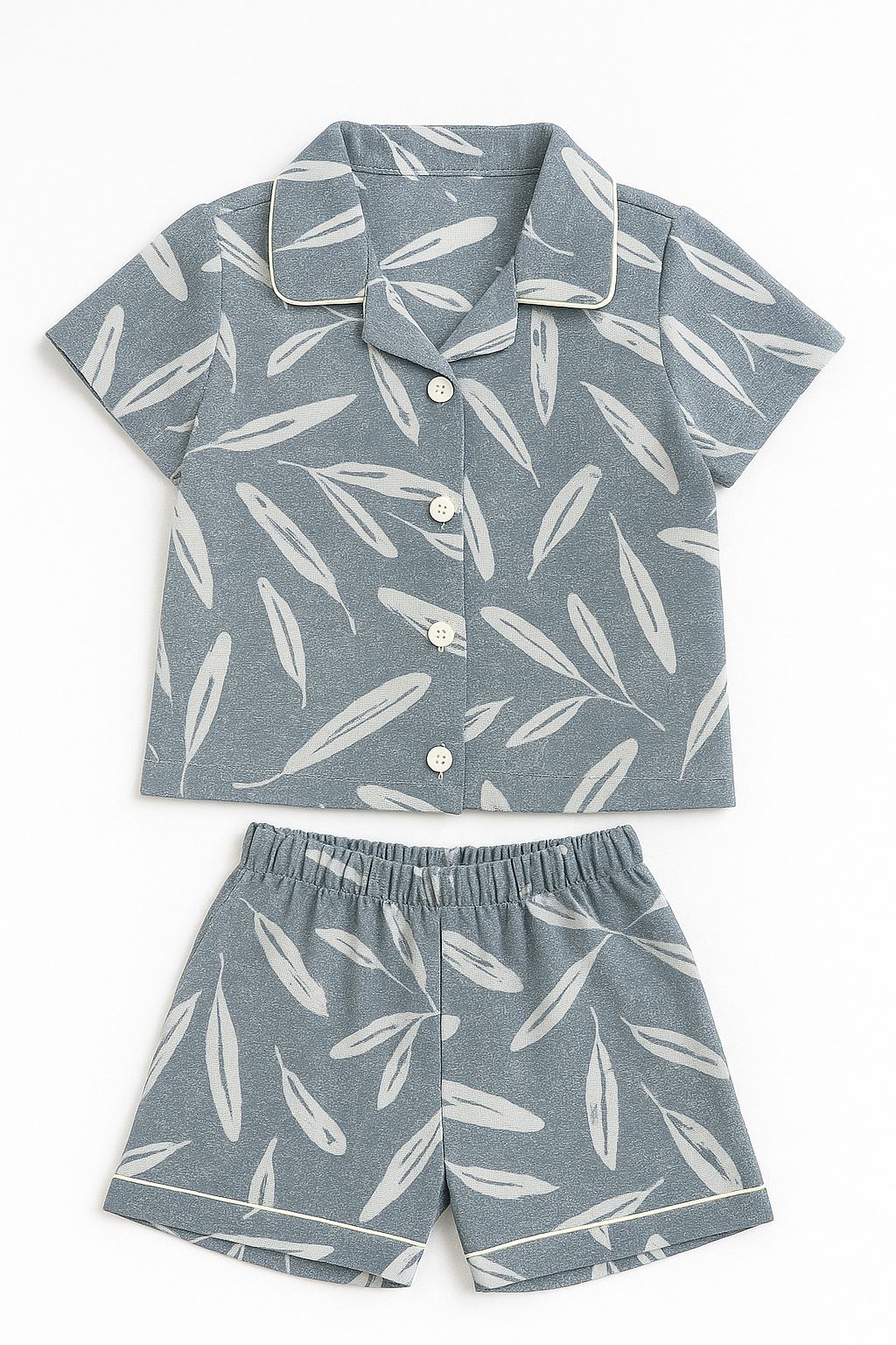 Leafy Breeze Girls Summer Co-Ord Set (Shirt & Shorts)