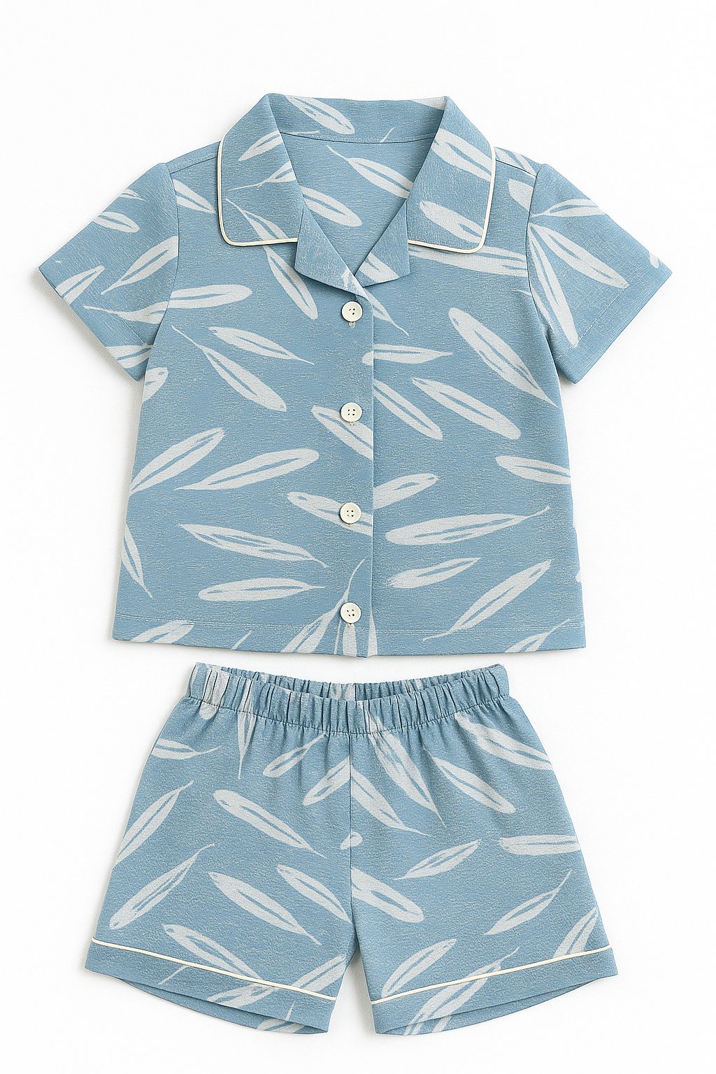 Leafy Breeze Girls Summer Co-Ord Set (Shirt & Shorts)