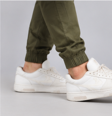 Olive Green Printed Cargo Joggers for Men – Slim Fit Multi-Pocket Casual Streetwear Pants