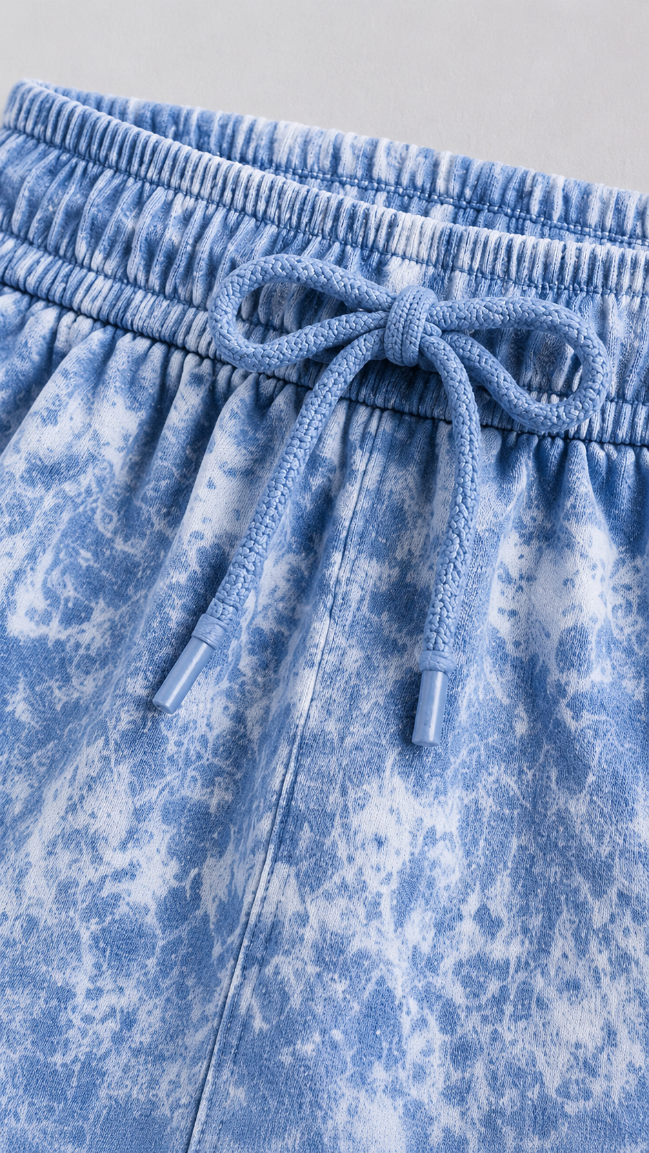 Horcun Women’s Sky Blue Marble Print Co-Ord Shorts Set | Casual Two-Piece Outfit
