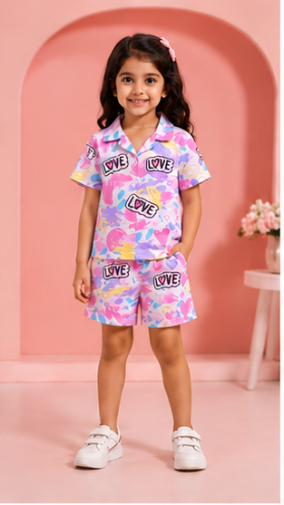 Girls Printed Pajama Set