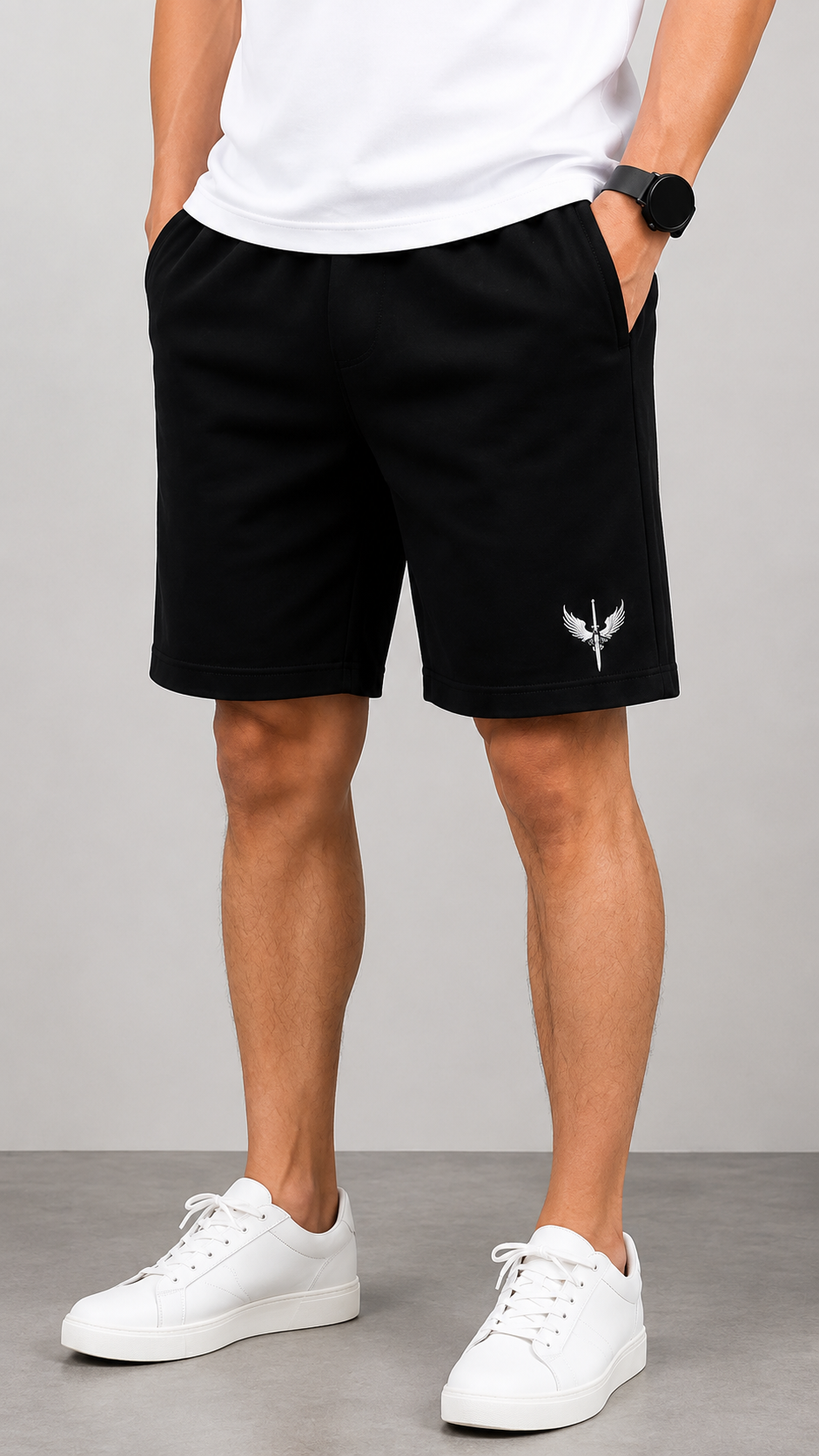 Horcun Men's Black Performance Training Shorts | Premium Gym Shorts