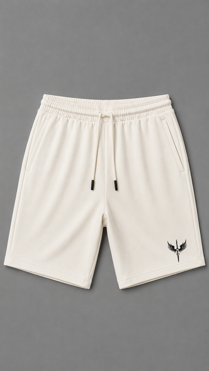 Horcun Men's Ivory Performance Training Shorts | Premium Athletic Shorts