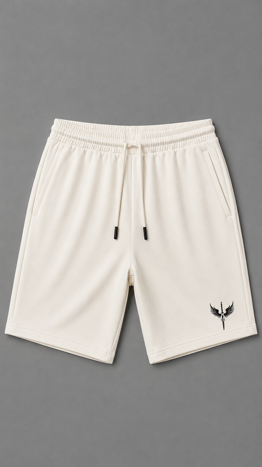 Horcun Men's Ivory Performance Training Shorts | Premium Athletic Shorts