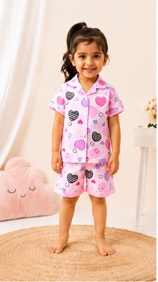 Children's Heart Print Pajama Set