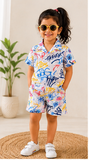 Graffiti Print Short Set
