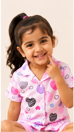 Children's Heart Print Pajama Set