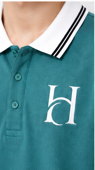Men's Premium Teal Green Polo T-Shirt with White Contrast Collar | Smart Casual Half Sleeve Polo Tee
