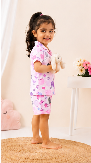Children's Heart Print Pajama Set