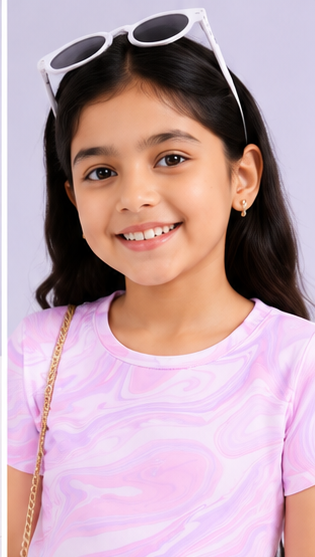 Girls Pastel Marble Co-Ord Set | Kids Crop Top & Flared Pants Outfit | Stylish Casual Wear for Girls