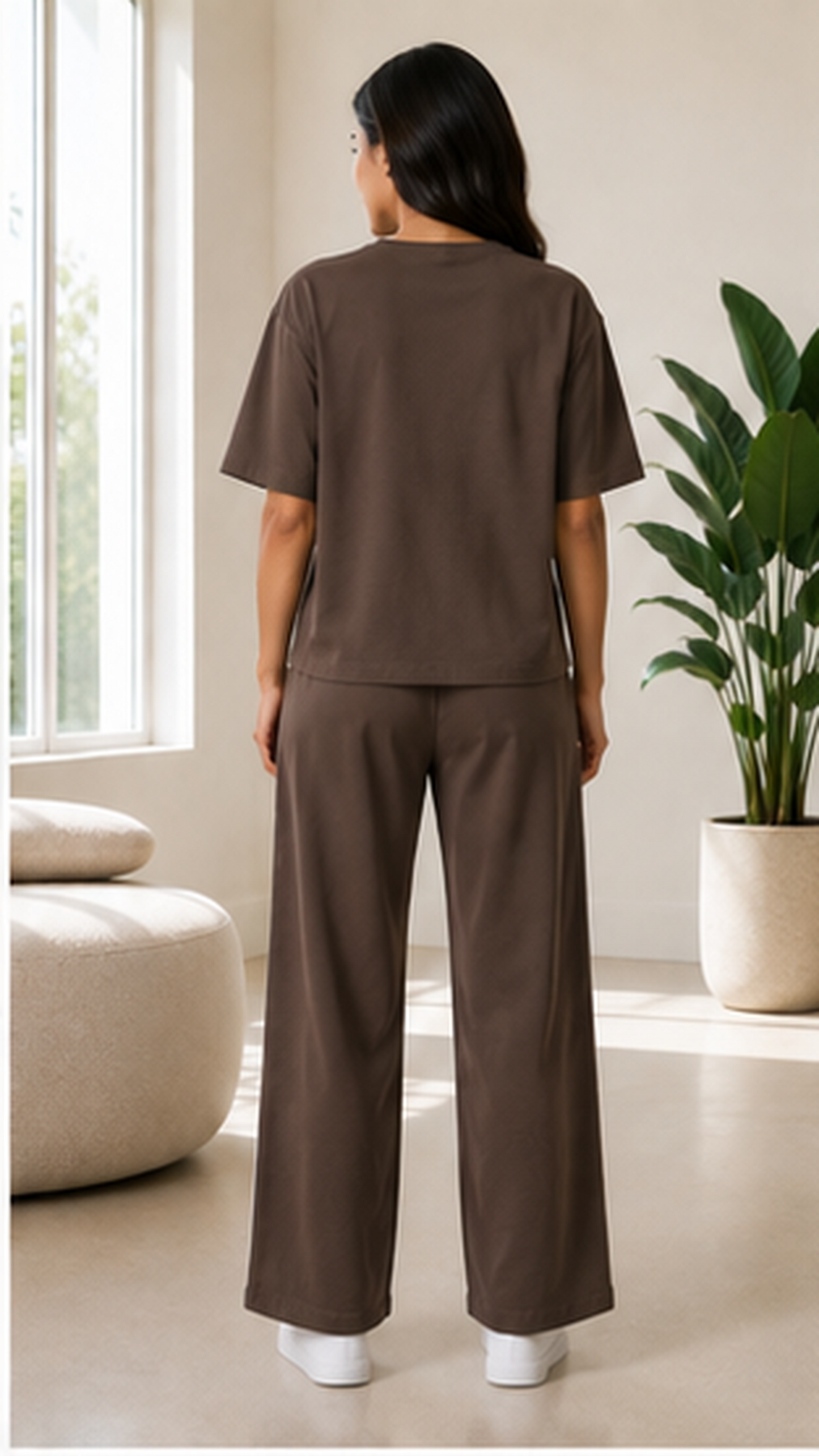 Women’s Coffee Brown Co-ord Set | Premium Relaxed Fit Lounge Wear