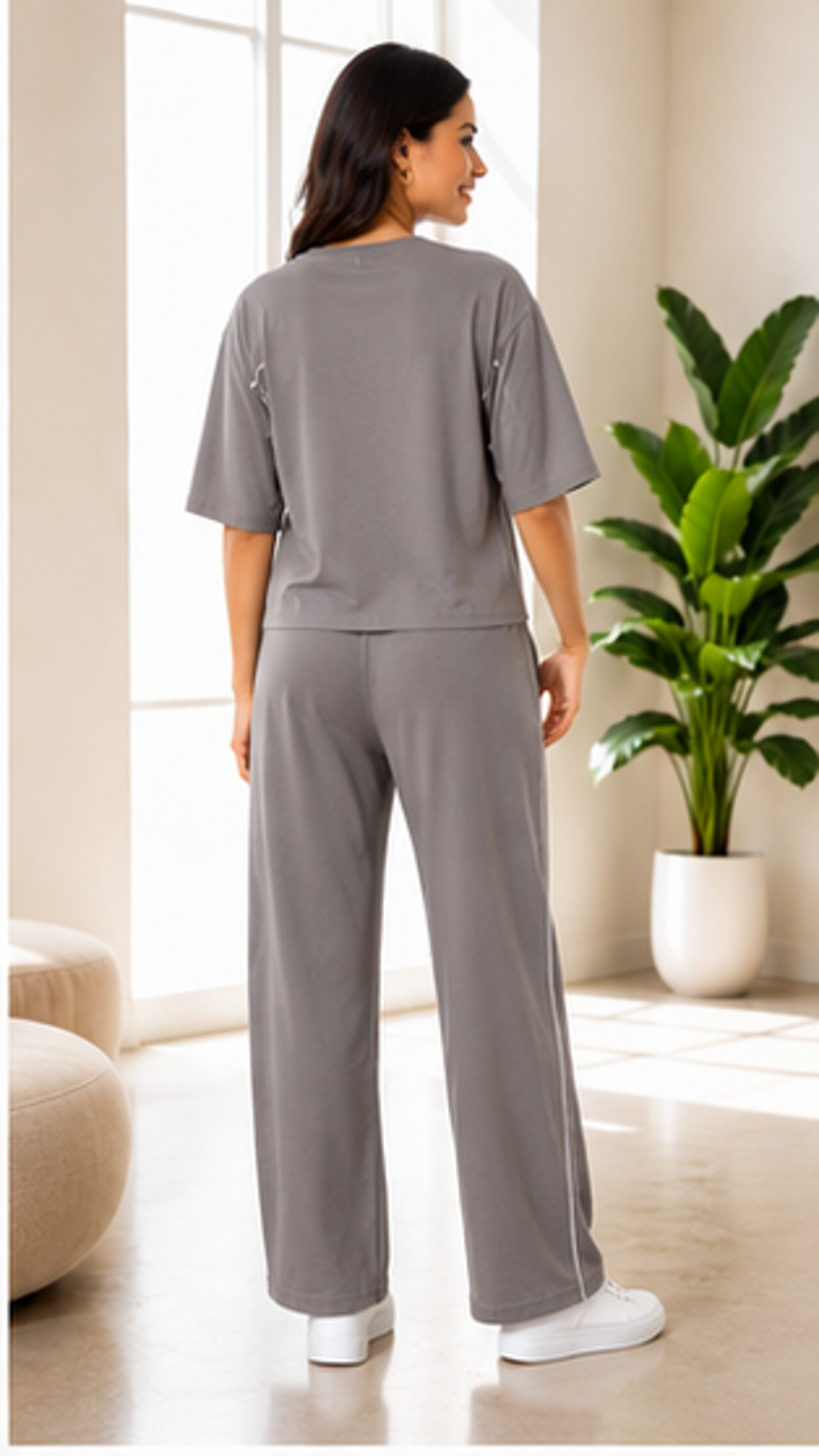Women’s Grey Co-ord Set | Premium Relaxed Fit Lounge Wear for Women