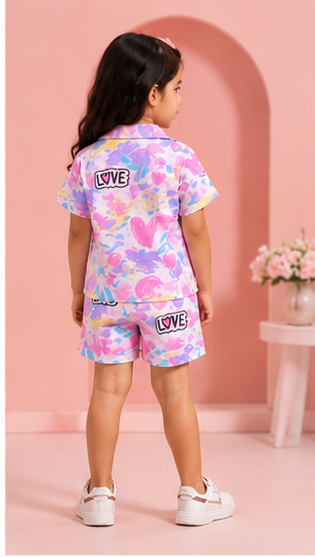 Girls Printed Pajama Set