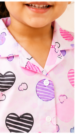Children's Heart Print Pajama Set