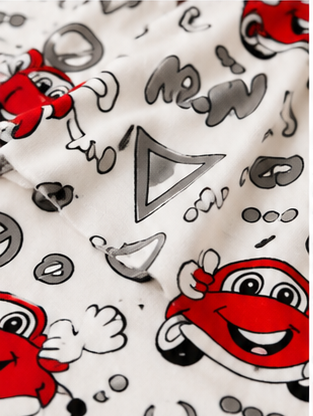 Cartoon Car Print Kids Co-Ord Set – Cotton T-Shirt & Shorts Summer Outfit for Boys